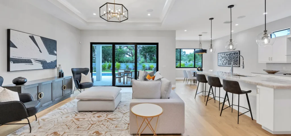 Coastal contemporary home staging at East of Trail, Sarasota