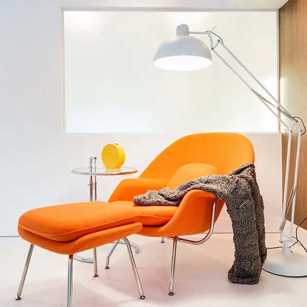 Contemporary home staging in Bird Key Sarasota featuring modern accent chair and minimalist interior design
