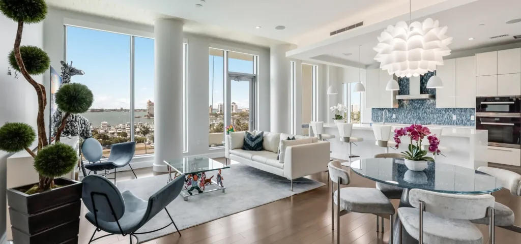 Contemporary Luxury Condo Staging at The Jewel in Downtown Sarasota