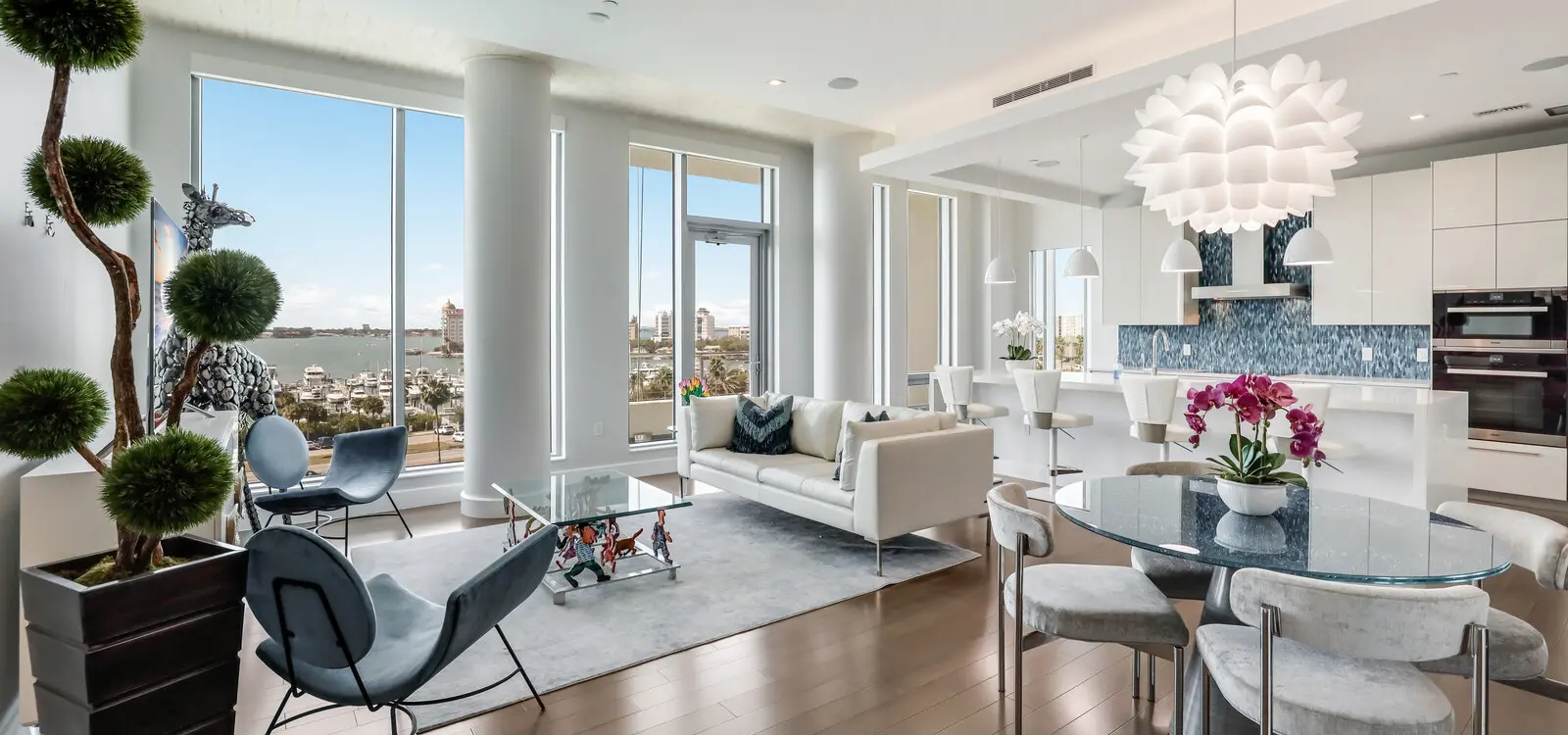 Contemporary Luxury Condo Staging at The Jewel in Downtown Sarasota