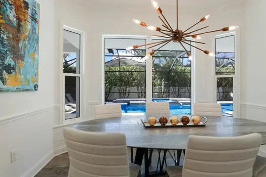 Professionally staged dining room
