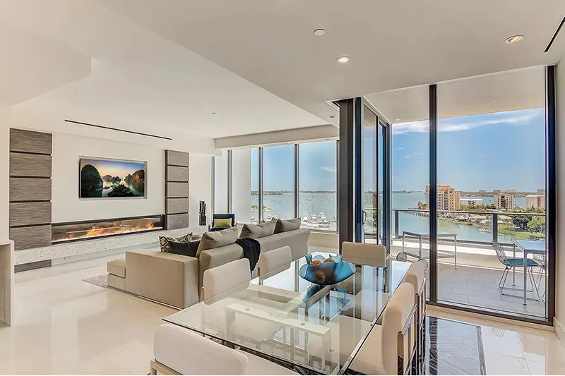 Mid-century modern home staging project in Siesta Key