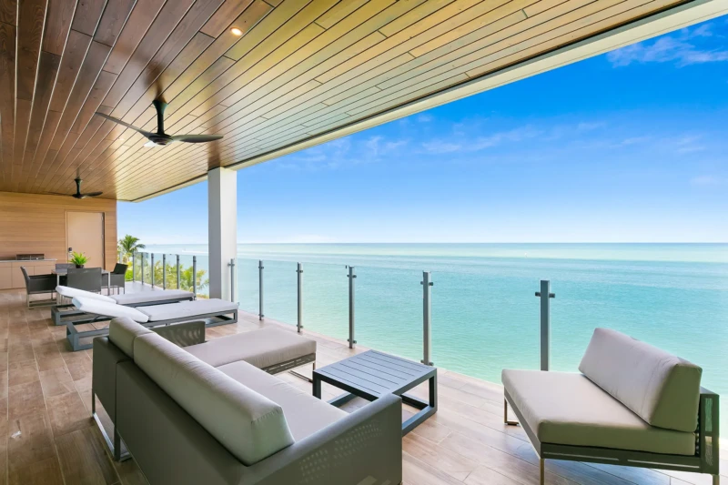 Balcony staging with Sarasota Gulf view