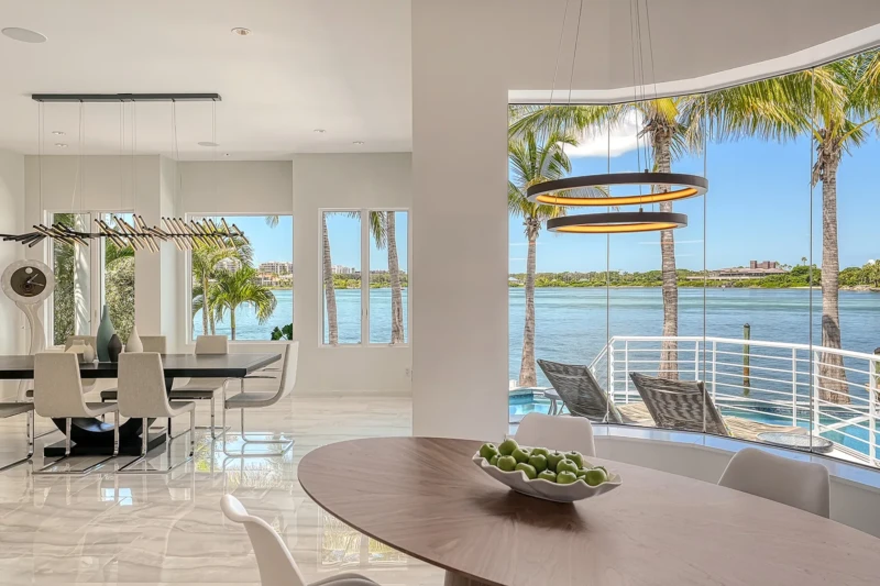 Sarasota Waterfront dining room luxury staging