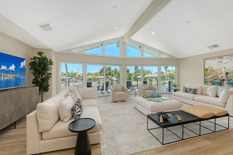 Living Room staging in Lido Key