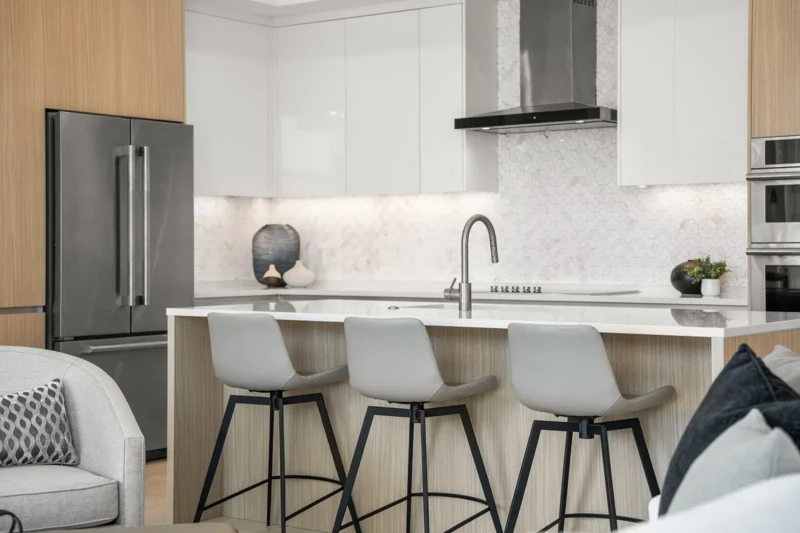 Luxury condo kitchen staging at Bayso Sarasota