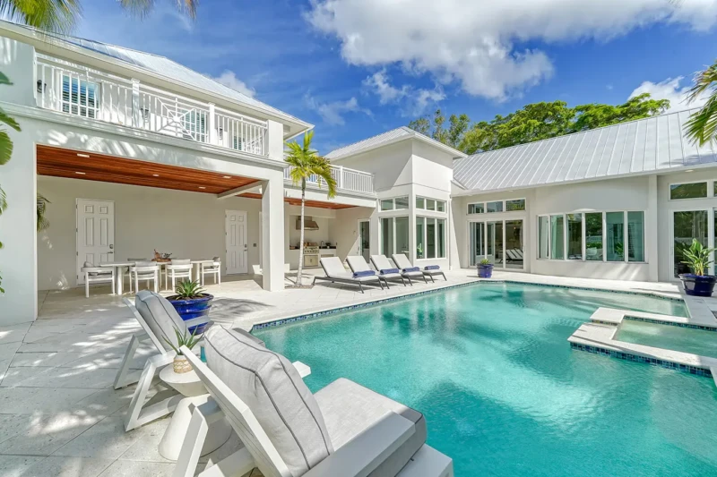 Luxury coastal home staging with resort-style pool patio in Sarasota