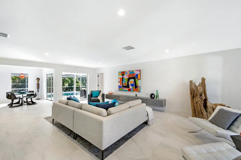 Mid-century modern home staging in a Siesta Key residence