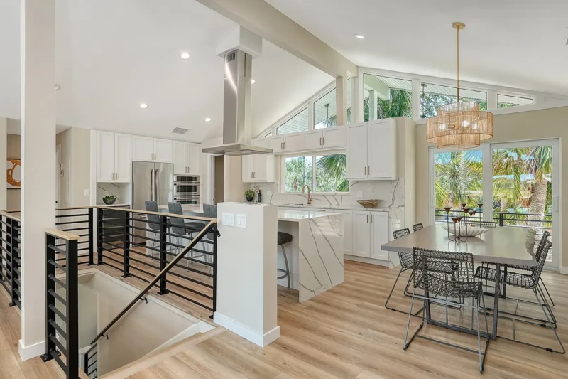 Modern Lido Key home kitchen staging