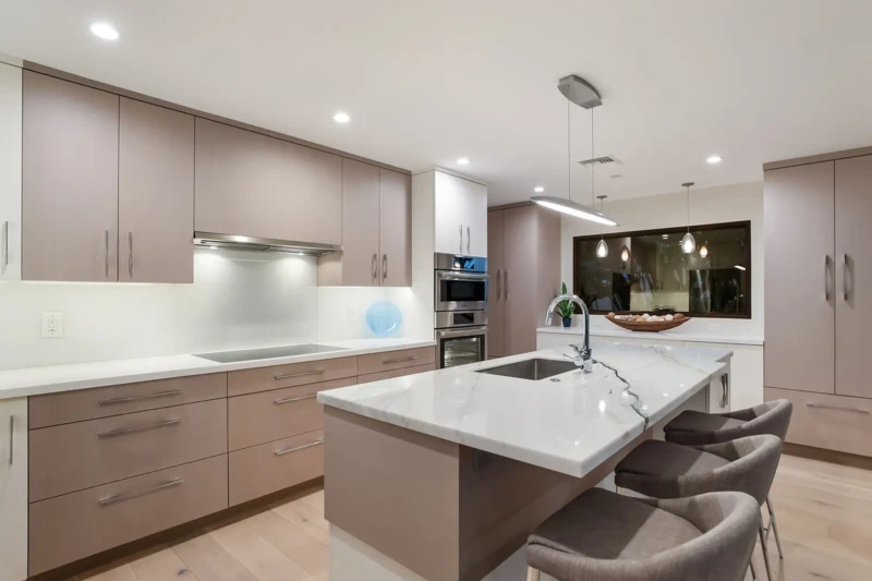 Modern luxury kitchen with island seating