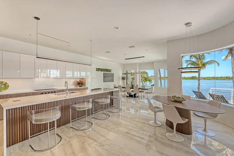 Modern Waterfront kitchen staging in Lido Shores